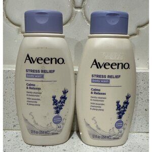 2X Aveeno Stress Relief Body Wash Lavender Scented 12 Oz Each Original Formula